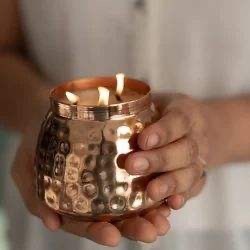 ILAHI's Vintage <b>Brass</b> Handmade Tapered <b>Candlestick</b> <b>Holder</b> Embossing Printing Design 1 Color High Quality Heat Resistant - Product Image 3
