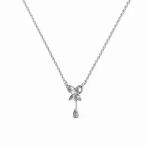 Collier en diamant cultivé en laboratoire certifié IGI en or blanc 18 carats, coupe poire, bijoux de fiançailles et de mariage, 0,616 carats - Product Image 6