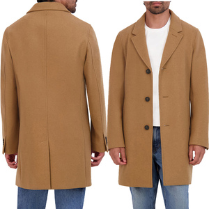 CHALASA SPORTS Manteau long en laine pour homme, col en V, style trench-coat, streetwear, mode, chaud, décontracté, double boutonnage, automne-hiver - Product Image 4