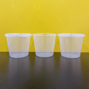 Envases de plástico redondos para alimentos, personalizados con impresión OEM, con tapas para almacenamiento de alimentos, transparentes y aptos para microondas. - Product Image 3