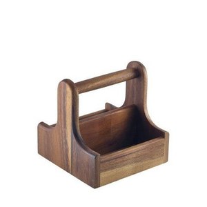 Boîte de rangement en bois rustique faite à la main, organisateur d'ustensiles de cuisine, support portable avec poignée, article de décoration style ferme - Product Image 4