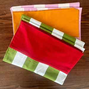 Striped Rectangular <b>Tablecloth</b> Peach & White Dining Table Cover for Home Decor 2 Colors Table Cover Linen Set - Product Image 2