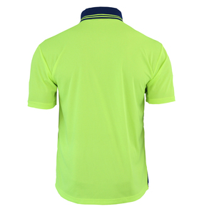 High Visibility Mens Workwear <b>Polo</b> Shirt Breathable Quick Dry Two Tone Contrast Safety Golf Tee with Pocket Custom Logo Uniform - Product Image 3