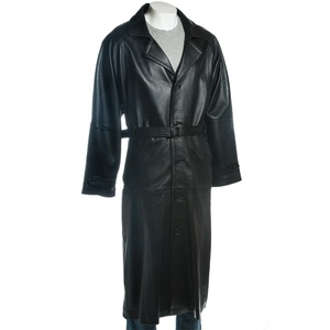 Men's Real <b>Long</b> <b>Leather</b> <b>Jacket</b> Coat Black Genuine <b>Leather</b> <b>Jacket</b> for Sale Manufacture Custom logo Labels and Tags - Product Image 5