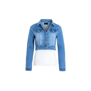 <b>Women</b> Ultra Cropped Denim Jacket Light Wash Short Jean <b>Coat</b> Sexy Shrug Denim Jacket Chic Streetwear Cropped Trucker Jacket Oem - Product Image 5