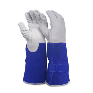 Gants de soudage TIG en cuir de chèvre et croûte de cuir de vache, ignifuges et résistants à la chaleur, pour la lutte contre les incendies - Vente en gros - Product Image 4