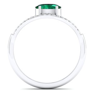 REYES Customizable 925 Sterling <b>Silver</b> GRA Certified Moissanite Engagement <b>Rings</b> Oval Cut 0.5 Carat <b>Emerald</b> Gemstone Jewelry - Product Image 4