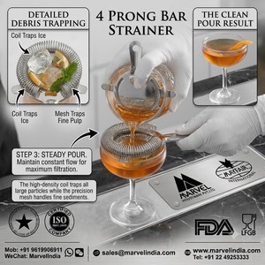 Stainless Steel Mirror Polish Finish Eco-Friendly Food Contact Safe Classic Hawthorne Cocktail Strainer Spring <b>Bar</b> <b>Tool</b> - Product Image 3