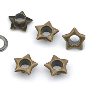 Ojetes metálicos de cobre y latón de 5 mm con arandela en forma de estrella, diseño OEM 2026, personalizados para prendas de vestir - Product Image 4