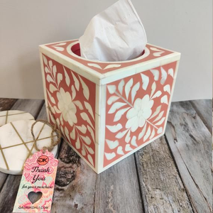 Boîte de rangement pour serviettes en os naturel 100% - Porte-mouchoirs - Utilisation sur la table de cuisine ou de salle de bain - Par Perfect Enterprises - Product Image 4