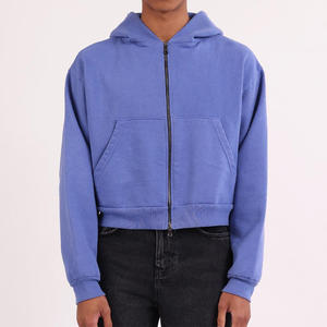 เสื้อฮู้ดซิปผู้ชาย ทรงปกติ สีพื้น ผ้าฟลีซคอตตอน สวมใส่สบายๆ ในฤดูใบไม้ร่วง  ทันสมัย มีสไตล์ เหมาะกับทุกเพศ - Product Image 4