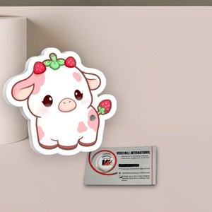 Versatile International - Paleta de Maquillaje Cuadrada Magnética de Acrílico con Diseño de Vaca Fresa, Mariposa y Flor de Diamante, Ecológica - Product Image 2