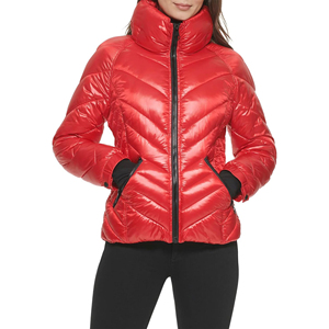 Women's Hooded Puffer Jacket Waterproof Lightweight Full-Zip <b>Quilted</b> <b>Winter</b> Coat Outdoor Printed Cotton Filled Casual Trendy - Product Image 1
