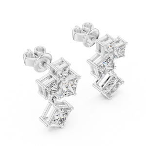 ต่างหูเพชรเลี้ยงในห้องปฏิบัติการทรงหยดน้ำ ประดับทองคำ เครื่องประดับเจ้าสาว ของขวัญวันครบรอบสำหรับเธอ เครื่องประดับเพชร - Product Image 3