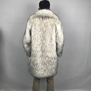 Manteaux pour hommes sur mesure, grande taille, hiver, col long en fausse fourrure, moelleux - Product Image 2
