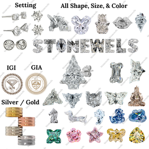 GIA ได้รับการรับรอง3.0ct Def VVS ห้องทดลองปลูกเพชรโลตัสทองชั้นดี925สเตอร์ลิงชุบเงินเป็นของขวัญสำหรับเขา - Product Image 5