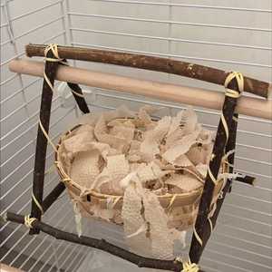 ตะกร้าไม้ไผ่สานมือ ที่หลบซ่อนสำหรับสัตว์เลี้ยงขนาดเล็ก รังนก รังแฮมสเตอร์ กล่องเก็บของธรรมชาติ เป็นมิตรกับสิ่งแวดล้อม ของเล่นในกรง  ผู้จำหน่าย - Product Image 5