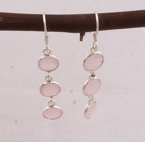 Pendientes de Cuarzo Rosa Natural, Plata de Ley 925, Estilo Victoriano Vintage, Pendientes Colgantes con Piedras Preciosas Rosas, Joyería al por Mayor - Product Image 6