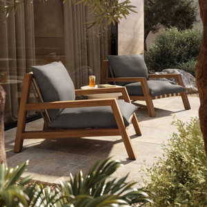 Sofá de patio de teca para exteriores, hecho en Indonesia, muebles de madera maciza - Product Image 1