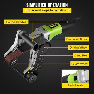 Levigatrice a Nastro Professionale 110V 800W, Lucidatrice per Tubi 7''/180 mm, Levigatrice Pneumatica 180W - Product Image 6