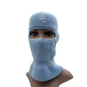 Light Blue Knit Balaclava Full Face Mask Winter Ski Hat Unisex Adult 56-58CM <b>Head</b> Circumference Acrylic Material - Product Image 6