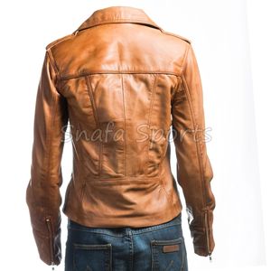 Chaqueta Corta de Cuero para Mujer, Estilo Chic, Ajustada, Tipo Biker, a la Moda, para Invierno, Uso Casual - Product Image 4