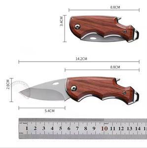 Couteau de poche en bois, DIY, OEM, aventure en plein air, camping, acier au carbone, couteau pliant artisanal, lame en carbone forgée à la main, durable - Product Image 3