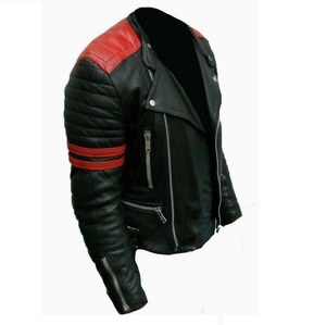 Chaqueta de Cuero para Hombre, Estilo Moderno, para Motocicleta, Manga Larga, Cuello Alto, Cierre Completo con Cremallera, Múltiples Bolsillos, Cómoda - Product Image 2