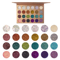 Palette de fards à paupières Private Label 24 couleurs, paillettes dorées métalliques, haute pigmentation, sans cruauté, minérale, teint clair