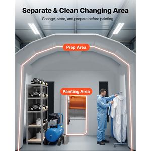 Cabine de peinture gonflable portable 39x16x13 pieds avec souffleurs 950W+1100W et grande zone de filtration en coton pour le changement de filtre - Product Image 4