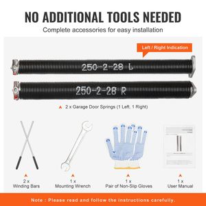 Molle a torsione per porte da garage ad alta resistenza (0,25 x 2 x 28 pollici) con barre di avvolgimento antiscivolo e superficie rifinita - Product Image 5