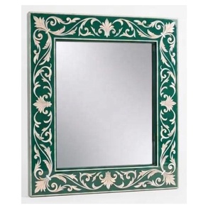 Miroir mural rectangulaire avec cadre à motifs géométriques pour montage mural, couloir, salon, chambre, salle de bain, décoration intérieure - Product Image 2