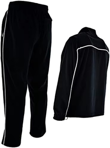 Ensemble de survêtement unisexe noir imprimé écologique avec pantalon long, poches latérales, veste à col montant, respirant, décontracté, pour l'automne - Product Image 4