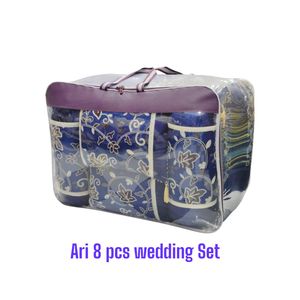 Aari Elegance 8 PC American Style Wedding <b>Bedding</b> <b>Set</b> Solid Pattern Premium 4-Piece Comforter for Home Hotel or Gift - Product Image 2