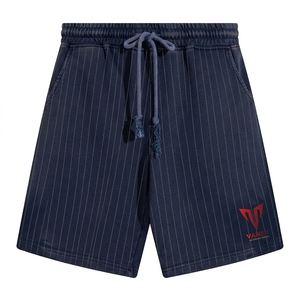 Men's Solid Cotton Bermuda Shorts Elastic Waist Heavyweight 180g Washed Finish Silk Screen Printed Hip Hop Style Casual Mid Rise - Product Image 1
