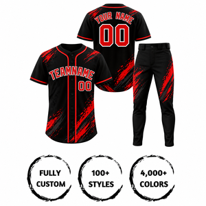 Ensemble de maillots de baseball de qualité supérieure à manches courtes, impression sublimée, polyester respirant, uniforme pour adultes, nom de l'équipe imprimé - Product Image 4