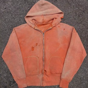 Sudadera con Capucha y Cremallera Unisex, Antiarrugas, con Tinte Digital, Color Naranja, Estilo Casual para Otoño, Corte Regular, 100% Algodón, Felpa Francesa - Product Image 1