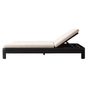 Minimalist Teak <b>Double</b> Sun Lounger Outdoor Adjustable Backrest Poolside <b>Daybed</b> Modern Resort Couple Sunbed Weather Resistant - Product Image 3