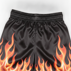 Shorts MMA pour homme, imprimé flamme noire, sublimation, séchage rapide, polyester, coupe classique, vêtements d'arts martiaux pour adultes - Product Image 2