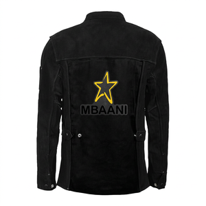 Veste de soudeur en cuir pour homme MBAANI, anti-chaleur, vêtement de travail de sécurité, fermeture boutonnée, coupe classique pour la fonderie - Product Image 5