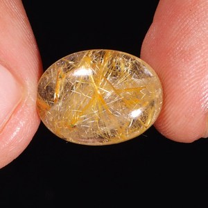 Cuarzo rutilado dorado natural, gema ovalada con corte cabujón, piedra de cuarzo rutilado dorado suelta para la fabricación de joyas al por mayor. - Product Image 2