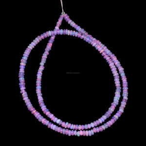 16 pouces 3x3 à 4x4 MM forme de rondelle lisse perles de pierres précieuses opale éthiopienne naturelle brin de pierres précieuses de feu multi-rose pour bijoux - Product Image 1