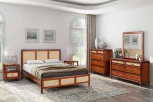 Mesita de noche de madera completamente nueva, 2 cajones, muebles de dormitorio, juego de dormitorio, embalaje de cartón de Vietnam, suministro directo al mejor precio - Product Image 6