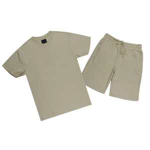 Ensemble de sport unisexe en tissu éponge uni pour l'été, 100 % coton, respirant, séchage rapide, taille élastique, léger - Product Image 6
