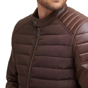 Wholesale Winter Warm PU Leather <b>Puffer</b> <b>Jacket</b> Men <b>Women</b> Custom <b>Cropped</b> Bubble Coat Thick Padded Waterproof Quilted <b>Jacket</b> - Product Image 3
