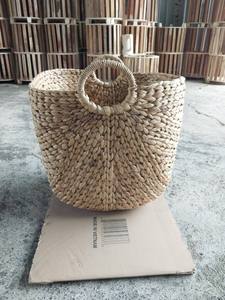 Premium Set 3 Modern Eco-Friendly Sustainable Natural Color Tall Square Baskets Multifunction Water Hyacinth <b>Storage</b> - Product Image 3