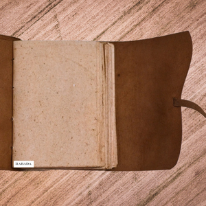Buffalo Leather Notebook Recycled Paper for Sketchbook Handmade Wood-free Deckle Edge Paper <b>Book</b> Leather Bound Journal - Product Image 3
