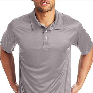 Polo personnalisé en polyester, vêtements de sport gris respirants pour hommes, haut pour entraînement professionnel en salle de sport, vêtements décontractés, nouveau style technique - Product Image 5