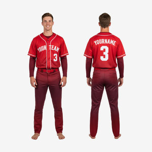 Vêtements de sport, uniforme de baseball en sublimation, tissu 100% polyester, meilleur prix, uniforme de baseball à manches courtes pour équipe - Product Image 1