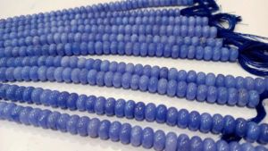 Perles de Tanzanite naturelle en quartz, rondes, lisses, 8 mm, vendues par brin de 8 pouces de long - Product Image 3
